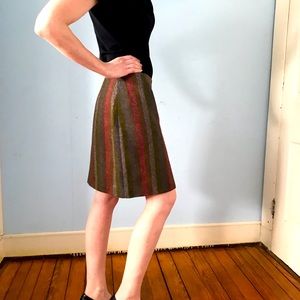 Boden 100% wool vertically striped mini skirt